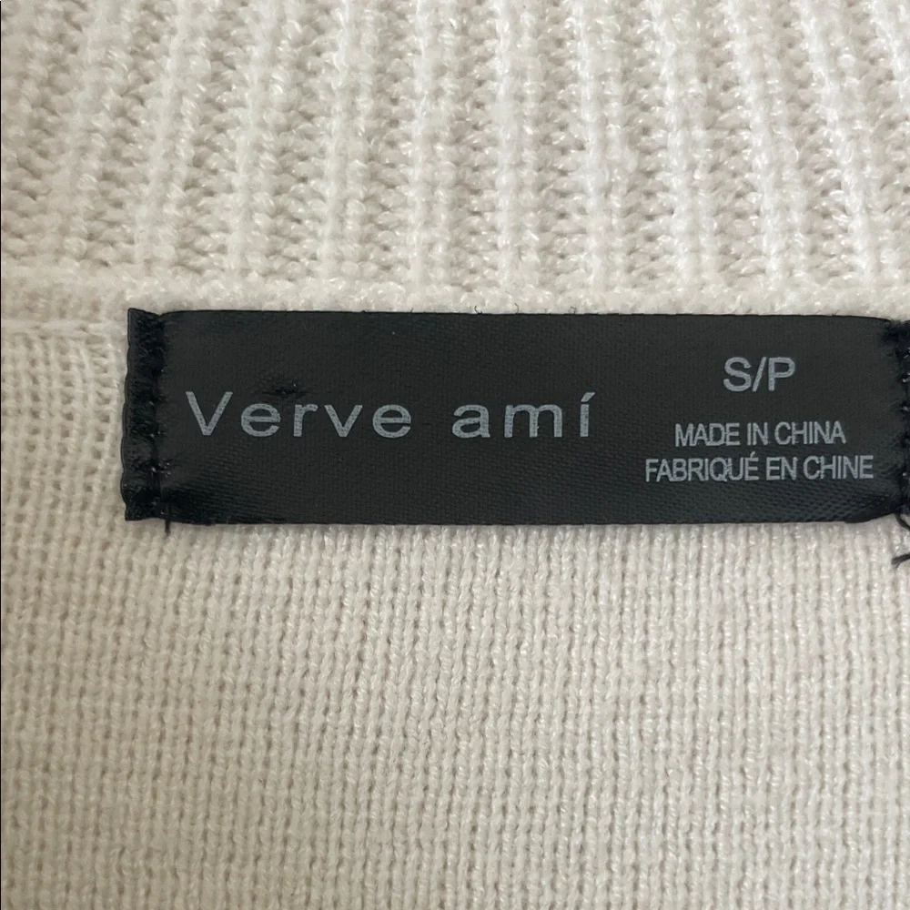Verve Ami|Women's Preppy Cream Button-Up Sweater with collar|Small|EUC